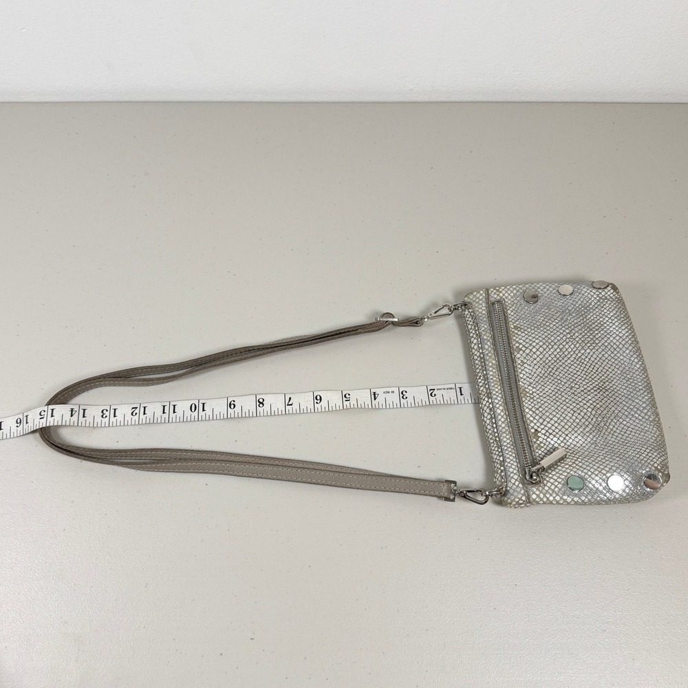 Hammitt Crossbody Bag Silver Python Embossed Leat… - image 14